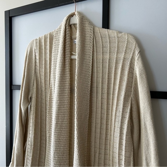 [M] Croft & Barrow Beige Coastal Long Sleeve Creme Knit Spring Cardigan - Picture 4 of 13